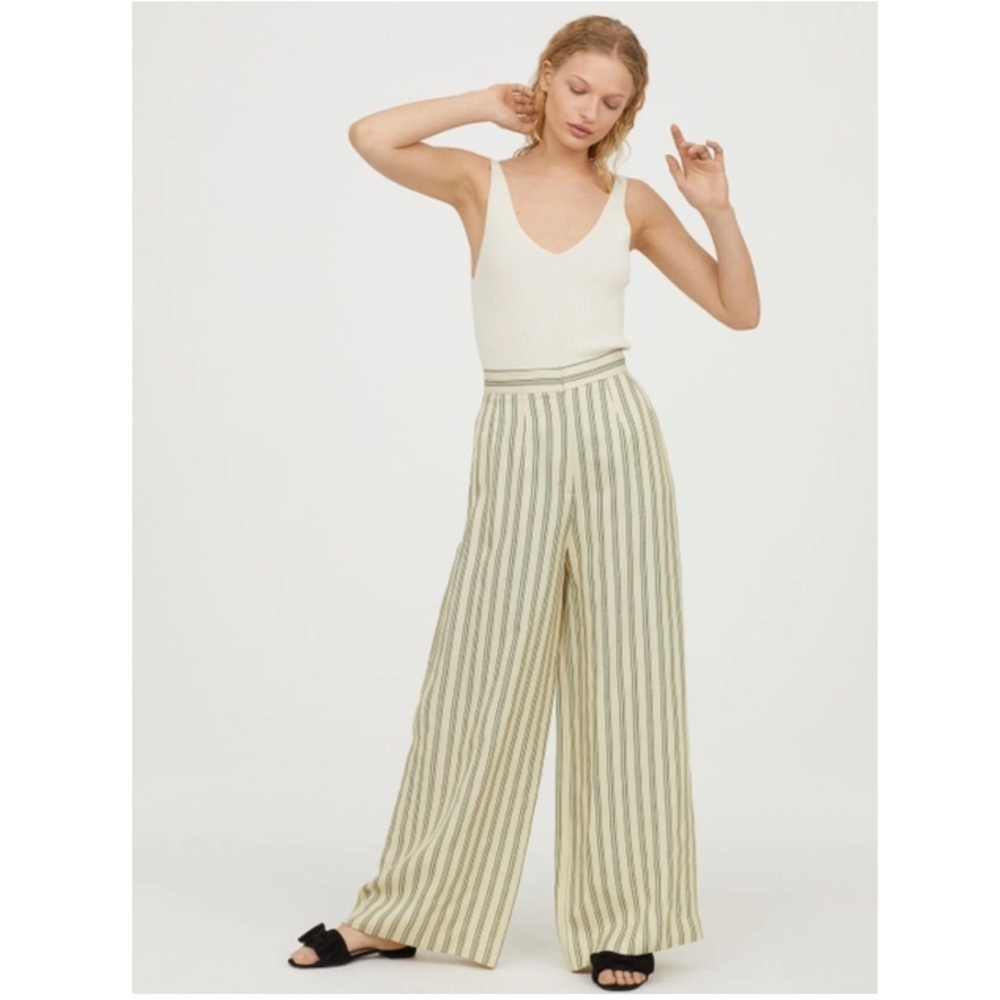 H&M silk striped pants